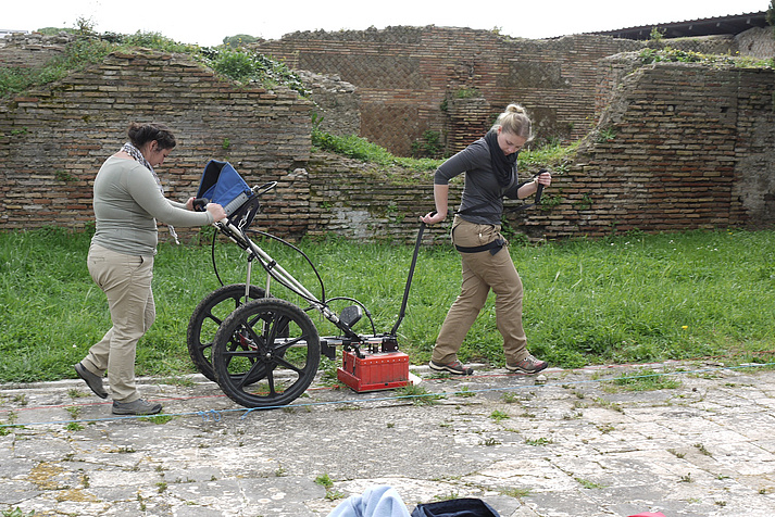 Ostia, sog. Macellum. Geophysical prospection performed by staff of the University of Cologne in 2015. (Photo Kockel)