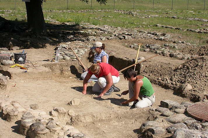 Excavations in the House of the Hippocampi. [Photo Bentz]